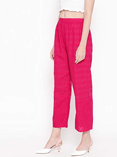 Image of Vastraa Fusion Women's Regular Fit Cotton Chikan Palazzo