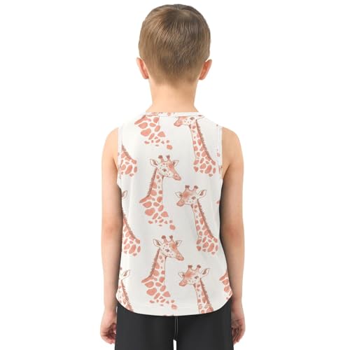 Boys Tank Top Shirts Giraffe Lovely Animal Sleeveless T-Shirts Crew Neck for Kids Clothing Children3