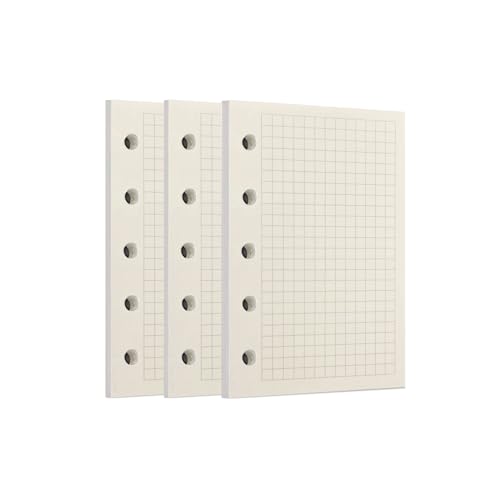 Image of Zelten Loose Leaf Punched Paper Refills Paper for 6 Hole Binder Personal Organizer Diary Notebook Refillable Planner (Squared,A8 /5 Hole)
