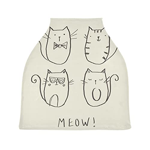 かわいい太った猫ベビーカーシートカバーキャノピー伸縮性看護カバー幼児用母乳の男の子の女の子のための通気性防風冬のスカーフ