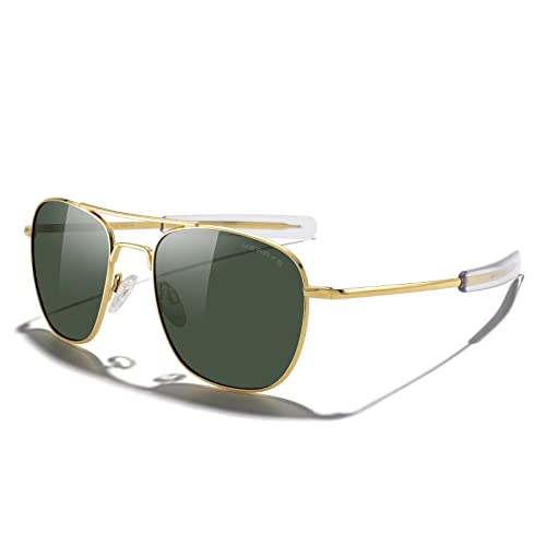 MERRY'S Classic Square Aviator Military Polarized Sunglasses for Men or Women S8636