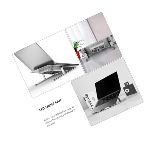 Base para laptop de aleación de aluminio con ventilador LED RGB miniatura 2