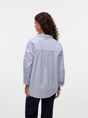 T-Shirt VERO MODA VMIDA bleu clair rayé pour éviter les hauts déformés