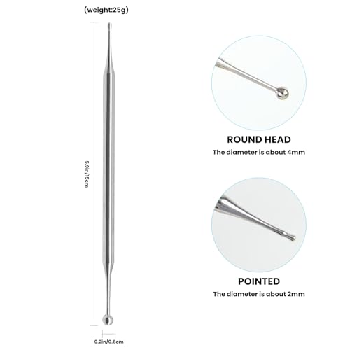 Starvway Dual Head Facial Reflexology Tools Stainless Steel Manual Acupuncture Pen Portable Body Point Probe Massage Tool Self-Massage Acupressure Bar 150mm - Image 3