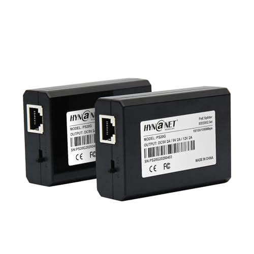 Image of 2-Pack, 24W 802.3at Gigabit PoE+ Splitter to 5V /9V / /12V, (5.5mm x 2.1mm) or Micro USB Power Adapter for Raspberry Pi 2 /3B+, Tablets, Security Cameras (with 6pcs Cables)