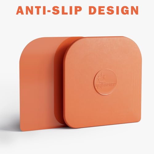 Image of Pan Scraper, 10 Pcs Plastic, Non Scratch for Cast Iron, Pot and Pan Cleaning, Sturdy Scraper Kitchen Tool-Orange