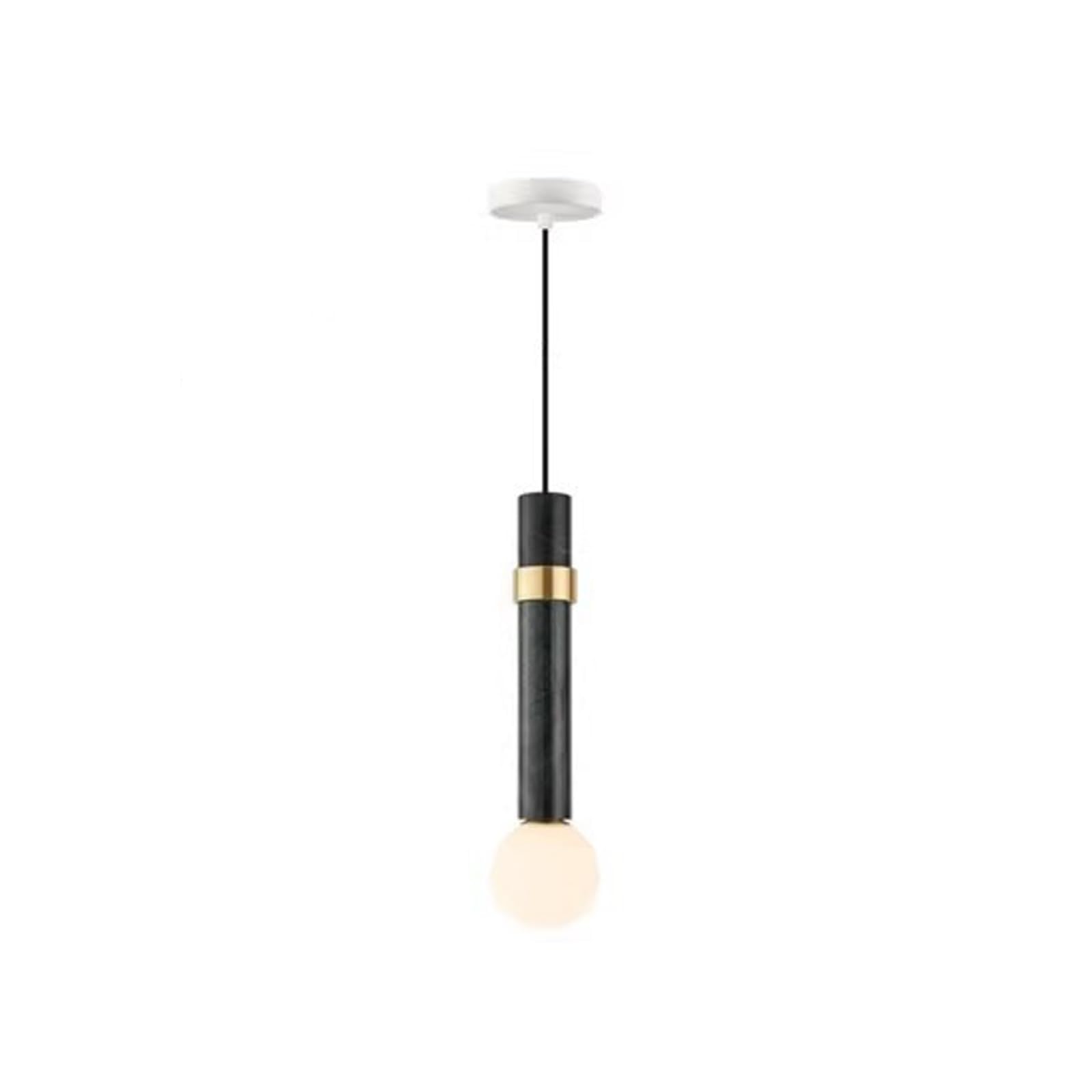 PLQWUJD Exquisite Chandelier Column Ceiling Light Fixture Marble Ceiling Lamp Linear Chandelier Semi Flush Mount Pendant Lighting Single Head Close to Ceiling(Gr�n)