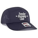 Run Club Hat | Designed for Runners | Premium Strapback Low-Profile Running Hat for Men & Women (US, Alpha, One Size, Sunday Running Club/Black)