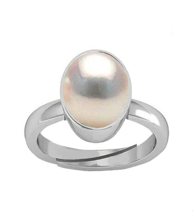 Sidharth Gems 100% Certified Pearl Moti 6.25 Ratti 5.70 Carat Stone Astrological Adjustable Ring for Men & Women (B08R7CCW34) Amazon Price History, Amazon Price Tracker