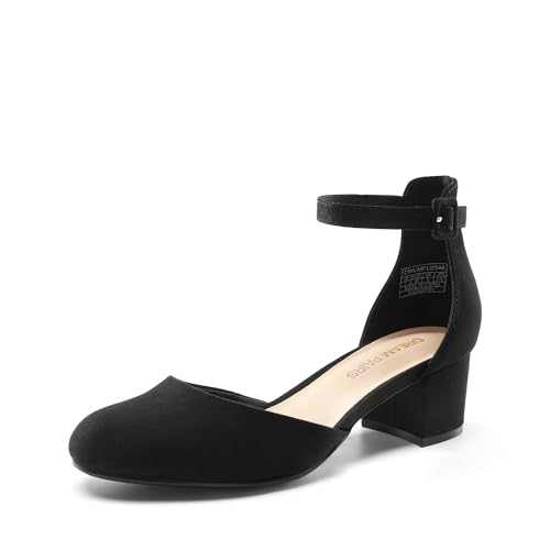 Image of DREAM PAIRS Women's Round Toe Low Block Heel Pumps