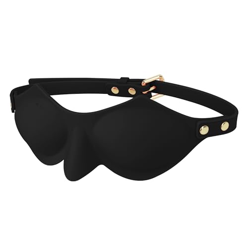 Soft Silicone Blindfold for Adults, 3D Light Blocking Sleep Mask with Adjustable Strap, Reusable Comfortable Eye Cover for Sleeping, Couples Intimate Games & Bedroom Flirting