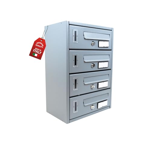 MOHOME Cassetta Postale Esterno Condominiale Argento Componibile Modulare Orizzontale Ferro