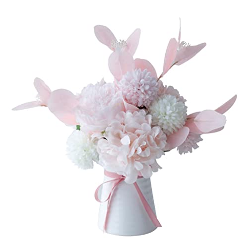 Arreglos Florales Nórdico flores de seda artificial nupcial boda rosado ramo jarrón conjunto casa fiesta sala de decoración de la sala de decoración flor flores falsas Centro de Flores Cementerio