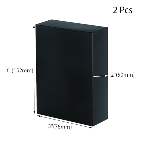 Image of High-Density Polyethylene (HDPE) Plastic Block 2 inch Thick - 3 inch x 6 inch HDPE Plastic Sheet for Machining,Home Improvements,DIY Projects(Black PE Sheet 2 PCS)