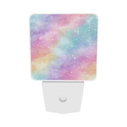 Image of Rainbow Colorful LED Plug-in Night Light 2-Pack, Auto Sensor Nightlights Set of 2 for Bedroom Bathroom Corridors