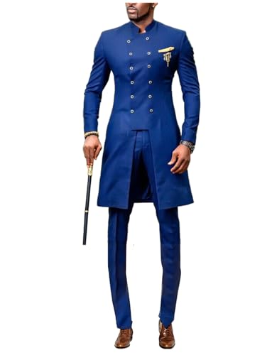 Costume Deux Pièces Homme Ulnomio Veste Croisée et Pantalon Décontracté