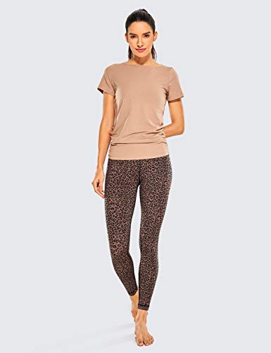 CRZ YOGA Women's Naked Feeling Yoga Pants 25 Inches - 7/8 High Waisted Workout Leggings Leopard-Print 2 Medium