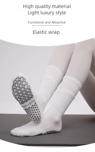 Image of Womens Pilates Socks Yoga Socks Non Slip Grip Socks, Ideal for Ballet Barre Dance Barefoot Workout, Athletic Socks
