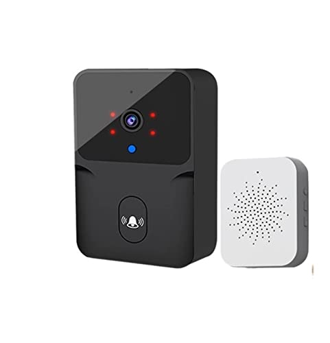 BINGNU Campainha com vídeo, Tuya Video Doorbell Camera Wireless com Chime 1080P HD bateria recarregável de 2 vias (cor preta)