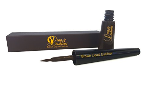 Long & Luscious Liquid Eyeliner - Brown Waterproof Smudge Resistant, Precision Felt Tip for Dramatic or Simple Effects
