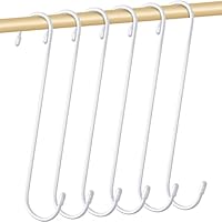 JatilEr 6 Stück 25 cm S Haken Groß Extra lange, Weiß Metallhaken Haken für Blumenampel S-Form Hängende Korbhaken Heavy Duty Pflanzenhaken für Pflanze, Vogelhaus, Vogelfutterspender, Laternen, Schrank