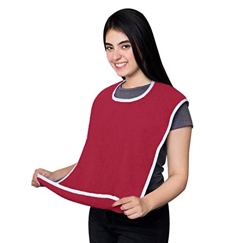 Image of Avalon Towels Adult Bibs Aprons - Clothing Protector Bibs for Adult - Terry Cloth Adult Bib Super Absorbent and Washable bib