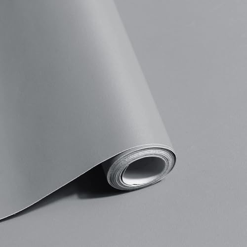 Image of Elton Grey Matte Adhesive Decorative Vinyl Shelf Liner Decorative Self Adhesive Vinyl Sheet for Table top,Furniture, Almirah and Other DIY, Renovation Projects 24 X 192 Inches
