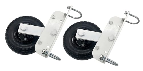 All Terrain Rubber Tire Rotating Flip Over Mounting Wheel Kit for Portalbe Freestanding Soccer Football Goal Range Box Compatible with Forza Alu110