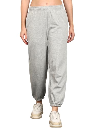 Image of Alan Jones Clothing Women's Comfort Fit Sweatpants | Heavy GSM Joggers with Side Pockets | Stylish Waist Design & Gathered Cuffs