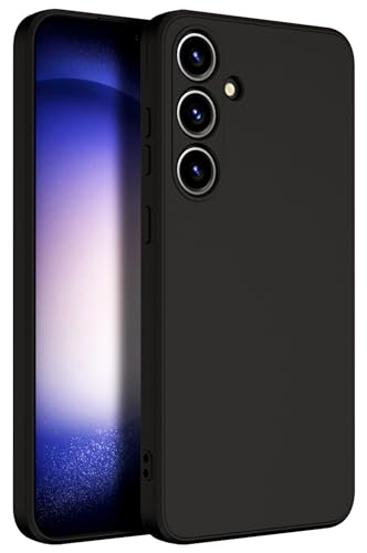 Image of Kapa Matte Protective Lens Flexible Back Cover for Samsung Galaxy S24 | Slim Silicone with Soft Lining Shockproof Full Body Bumper Case (Black)