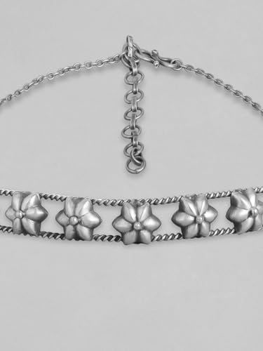 Image of Rubans Choker Necklace Oxidised Style Trendy Jewellery Gift for Women & Girls