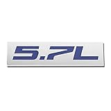 5.7L Blue/Chrome Aluminum Alloy Auto Trunk Door Fender Bumper Badge Decal Emblem Adhesive Tape Sticker
