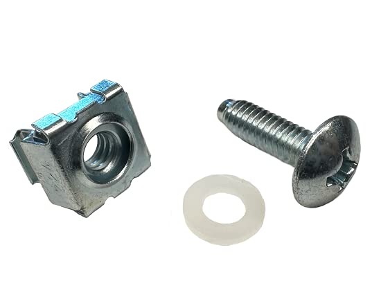 RackGold® 12-24 Zinc Cage Nut & Screws w/Washers 25-Pack USA Made