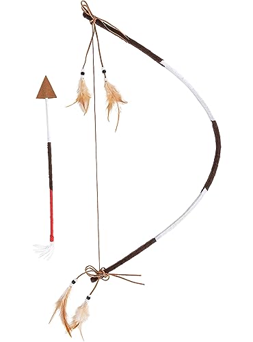 Funidelia | Indianer Pfeil und Bogen für Herren und Damen Indianer, Cowboys, Western - Zubehör für Erwachsene, Zubehör für Kostüm - Braun Funidelia | Indianer Pfeil und Bogen für Herren und Damen Indianer, Cowboys, Western - Zubehör für Erwachsene, Zubehör für Kostüm - Braun