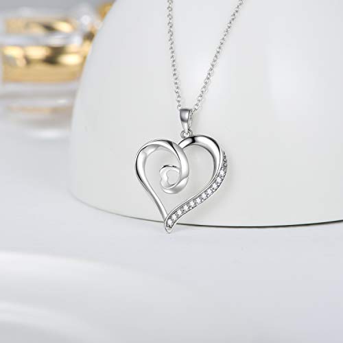 SISGEM Natural Diamond Heart Pendant Necklaces for Women Sterling Silver, Fine Jewelry for Wife, Love Gifts for Her (0.15ct) 16"-18"4