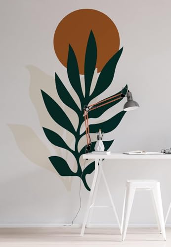 Vinilo Decorativo Boho Botánico Hoja y Sol Extra Grande miniatura 1