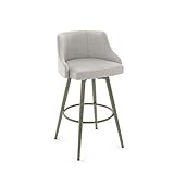 Amisco Duncan 27.75" Counter Height Swivel Stool - Pale Grey Poyester/Light Grey Metal