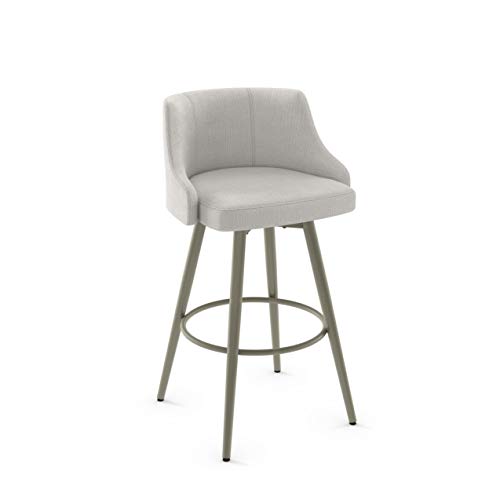 Amisco Duncan 27.75" Counter Height Swivel Stool - Pale Grey Poyester/Light Grey Metal