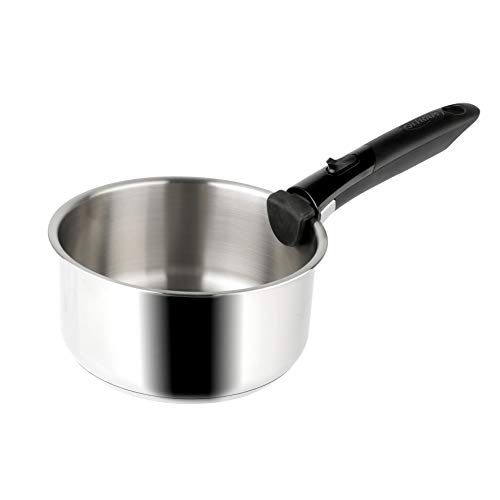 Sitram 713517 Batterie de cuisine 5 pièces en Acier Inoxydable ARPEGE : 2 poêles Ø24-28 revêtues, 2 casseroles Ø16-18 cm, 1 poignée Amovible SITRAMOVIBLE - Tous feux dont Induction – Image 3
