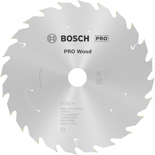 Bosch Professional 1x Lame de scie circulaire Standard for Wood (bois, 165 x 20 x 1,5 mm, 24 dents, accessoire de scie circulaire sans fil)
