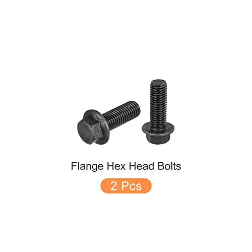 Image of METALLIXITY Flanged Hex Head Bolts (M14x40mm) 2pcs, Hexagon Serrated Flange Bolt Fully Thread Screw - for House Construction Hardware Fasteners