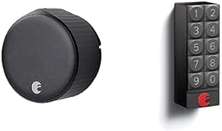 August Wi-Fi, (4th Generation) Smart Lock – Fits Your Existing Deadbolt in Minutes, Matte Black with August Home AK-R1 August Smart Keypad, Dark Gray