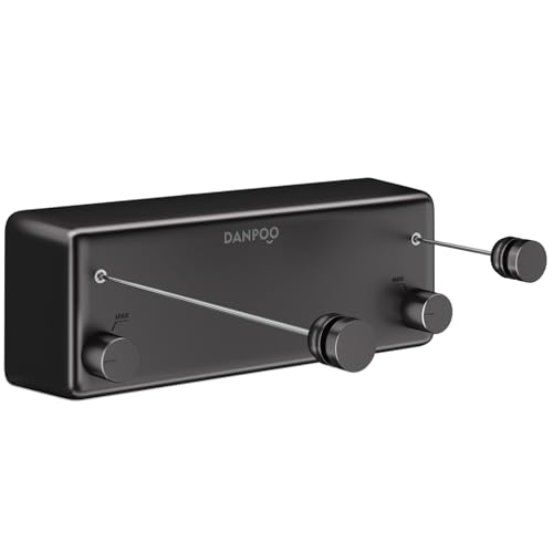 Danpoo Tendedero retráctil para exteriores, resistente, 2 x 14 pi...