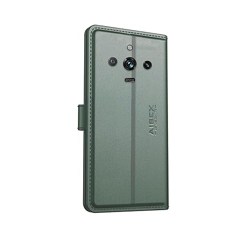 Image of AIBEX Compatible for Oppo A58 4G Flip Cover Leather Finish | Inside TPU with Card Pockets | Wallet Stand | Complete Protection Flip Case - Green
