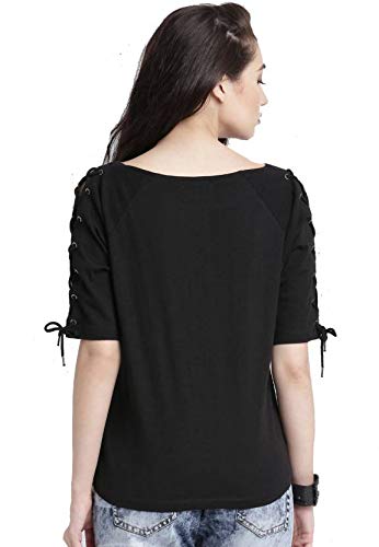 Image of DHRUVI TRENDZ Women's Regular Fit T-Shirt (2021 Grey & Pink & Black Medium)
