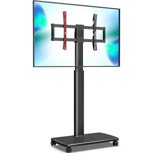 IYUESQ Soporte de Suelo para TV, Soporte de TV de Altura Ajustable, Soporte de TV con Ruedas para televisores de 37 a 75 Pulgadas, Carrito de TV móvil con Ruedas, Altura Ajustable y funci