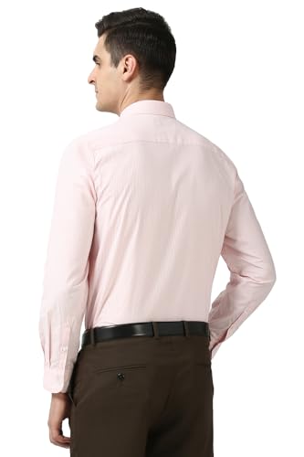 Image of Peter England Men's Slim Fit Full Sleeve Pin-Striped Formal Shirt | Cotton-Rich | Wonder Fabric | Pin Point Oxford