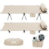 UNE コット キャンプコット 2WAY アジャスタブル アウトドアベッド 耐荷重150kg 防水 通気性 アップグレード版 軽量 静音設計 ハイ/ロー切替可能 組立簡易 バイクツーリング 野外用 防災 自宅用 会社用 収納バッグ付き 日本語説明書付き