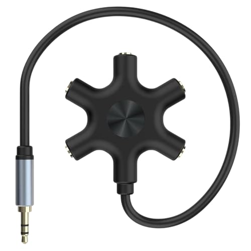 Issimober 5 Jack Multi Adaptateur Audio Casque pour Ecoute Partagee en Classe Bureau ou Maison aux pour Smartphone Tablette Ordinateur avec Connexion 35 mm