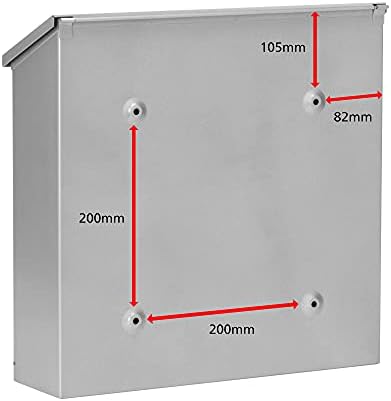 Sterling MB08S Burg Wächter Aire Wall Mounted Galvanised Steel Lockable Weatherproof Post Box - Silver - 37x36x11cm